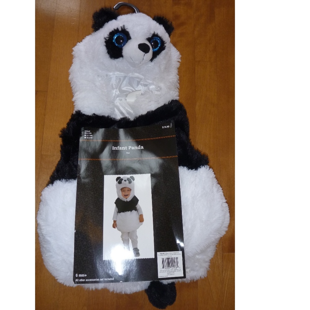 Baby Infant Plush Panda Bear Halloween Costume Size 6/12 12/18 18/24 mo NWT